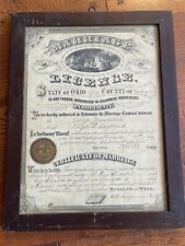 Antique 1885 Marriage Certificate washington County Ohio  picture