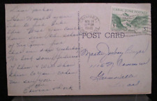 1946 Postmarked Panama Canal Zone Cristobal Postcard & Stamp picture