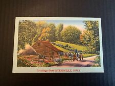 1952 Greetings From Dyersville Iowa Linen Postcard picture