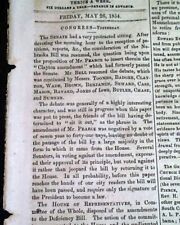 Bleeding KANSAS-NEBRASKA ACT Western Expansion Slavery Question 1854 Newspaper   picture