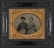 Unidentified Soldier,Union Uniform,Unidentified Woman,American Civil War,c1865 picture