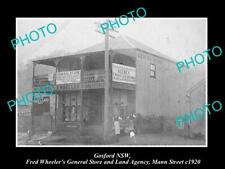 OLD POSTCARD SIZE PHOTO OF GOSFORD NSW WHEELERS GENERAL STORE MANN St c1920 picture