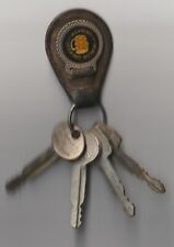 Vtg Leather Keychain With Ford Vehicle Keys Worlds Best Drinker Novelty Liquor picture