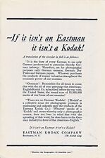 1918 EASTMAN KODAK COMPANY ~ World War I ~ VINTAGE PRINT AD picture