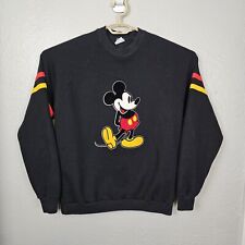 Vtg 80s 90s Mickey Mouse Disney Character Fashion Black Sweatshirt Size S/M picture
