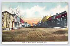 View on Main Street, Arlington Iowa, Steet View Antique Postcard  P7 picture