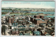 Postcard Vintage Bird's Eye View of Dubuque, Iowa Looking East from 4th St. picture
