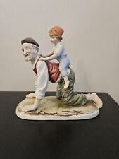 Price Imports Japan Grandfather & Grandson on His Back Porcelain Figurine #3684 picture