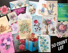 Vintage Mixed Occasion Greeting Cards Lot of 50 Paper Crafting Scrapbooking picture