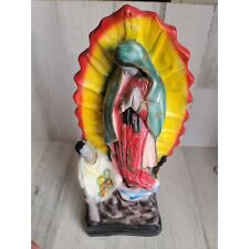 Vintage Mexico Virgin Mary chalkware statue follower praying home decor religiou picture