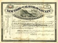 New York and Calaveras County Gold Mining Co. - Stock Certificate - Mining Stock picture