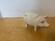Rare Otagiri Vintage Pig Sugar Bowl, Pink And White Adorable 4 X 3 picture