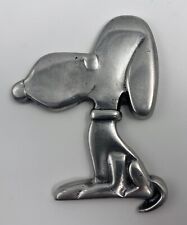 Vintage Silver Tone Peanuts Snoopy Paper Weight 3.5