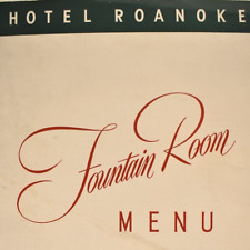 Vintage 1950s Hotel Roanoke Fountain Room Restaurant Menu Hotel Resort Virginia picture