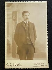 Monmouth Oregon OR Handsome Man Standing Antique Cabinet Photo picture