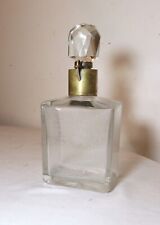 antique clear cut crystal brass liquor wine decanter lockable glass bottle picture