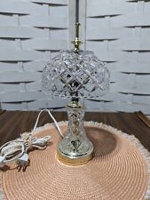 VINTAGE CUT CRYSTAL LEAD TABLE LAMP WITH CRYSTAL SHADE MID20CENTURY picture