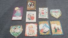 LOT of 9 USA ANTIQUE/ VINTAGE VALENTINES DAY CARDS CARRINGTON  picture