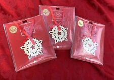 Lenox Ornament Macy’s Pierced Starry Snowflake Lot of 3 picture