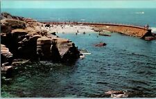 La Jolla Childrens Pool & Breakwater Forming Pool California Postcard  picture