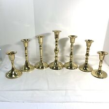 7 Pc Lot Vintage Brass Taper Candle Holders 4