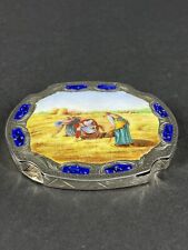 Vintage Italian 800 Silver Box Compact Millet’s The Gleaners picture