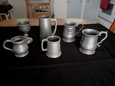 Lot of 6 Vintage RWP Wilton Pewter Aluminum Tankards Beer Steins Mugs  picture