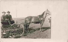 RPPC 1908 Two Men in Horse Pulled Wagon New Hampton Iowa Real Photo IA Postcard picture