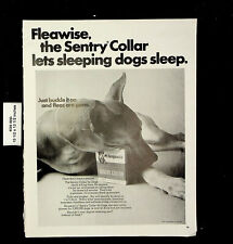1967 Sergeant's Sentry Collar Flea Killer Dogs Sleep Vintage Print Ad 24541 picture