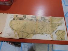 RARE 1890 MAP & BROCHURE SOUTHERN PACIFIC RAILROAD & CONNECTIONS, SUNSET ROUTE picture
