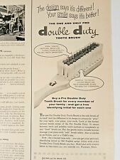 Vintage Tooth Brush Print Ad Pro Double Duty Initial Toothbrush 1959 Magazine Ad picture