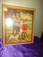 Can You Beat It by McKell,  Original Vintage framed  Print, Fishing, Americana picture