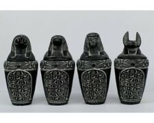 Egyptian Handmade Large Canopic Jars From Heavy Gray Basalt Stone Hand Carved picture