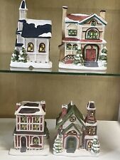 Kirklands Holiday Village Set  7” Ceramic Victorian Houses  Christmas Decor picture