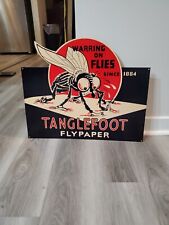 Vintage Tanglefoot Sign Metal Fly Paper Since 1884 Bugs Gas Oil Grocery COOL  picture