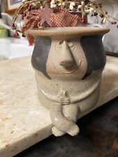 Fitz and Floyd Stoneware Planter Goofy Face picture