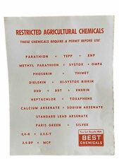 Best Chemicals Restricted Agricultural Chemicals Paper Sign Poster  Vintage F16 picture