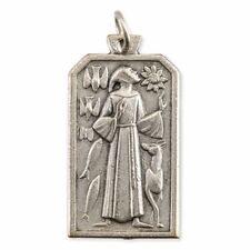 St. Saint Francis of Assisi - Pray for Us - Silver Tone Oxidized 1.25 