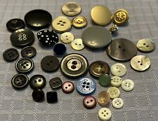 Mix Of VINTAGE & Modern ASSORTED BUTTONS - (38) Total. Mix Of Materials & Colors picture