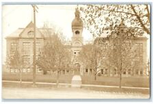 c1910's Central High School Building View Manistee MI RPPC Photo Postcard picture