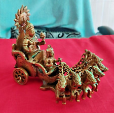 Antique The Lord Sun Chariot Surya Bhagwan Rath Brass Idol God Of Sun picture