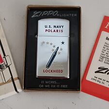 Zippo Lighter Polaris Lockheed Missile In Original Box w Paperwork VGC Not Fired picture