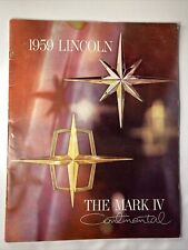 1959 LINCOLN GIANT PRESTIGE Color Brochure 24-pg MARK IV Limo Convertible Xlnt++ picture