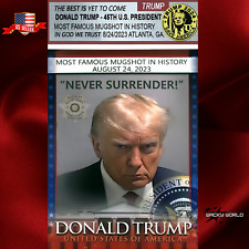Donald Trump Collectible Never Surrender 45th President Mugshot Trading Card picture