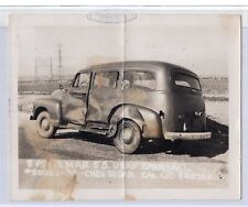 Official USAF PHOTO Wrecked 1953 Chevy Sedan Suburban Carryall VINTAGE ORIGINAL picture