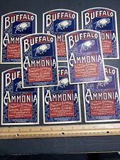 Lot Of 8 Labels Vintage Buffalo Ammonia Buffalo New York Super Graphics C 1920 picture