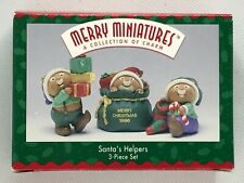 1996 Hallmark Merry Miniatures A Collection Of Charm Santa'a Helpers 3 Piece Set picture