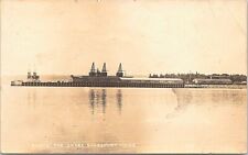 RPPC Searsport ME Panoramic Shore Scene Shipping Docks 1930s picture