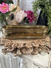 VINTAGE TIN BRASS PLANTER  14 In Wide picture