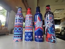 Lot of 4 Mountain Dew Green Label Art Stars and Stripes 16oz Full Bottles 2008 picture